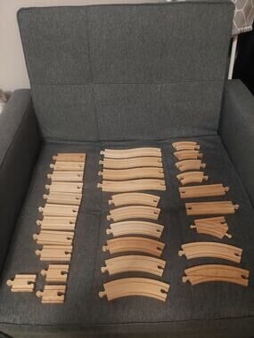 Wooden Train Track Lot of 31 Pieces Compatible with Thomas and Friends Railway